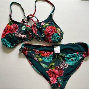 Xhilaration Medium 2-piece floral swim suit